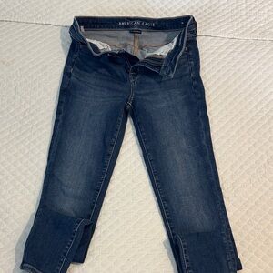 American Eagle Outfitters Deep Blue Ankle Jeans